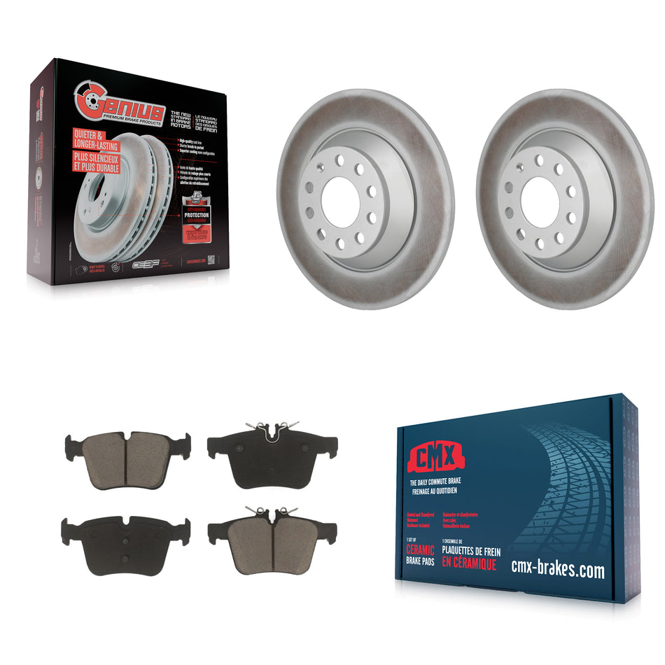 Rear Coated Disc Brake Rotor Ceramic Pad Kit For Mercedes-Benz C300 Without Sport Package KGC-102839