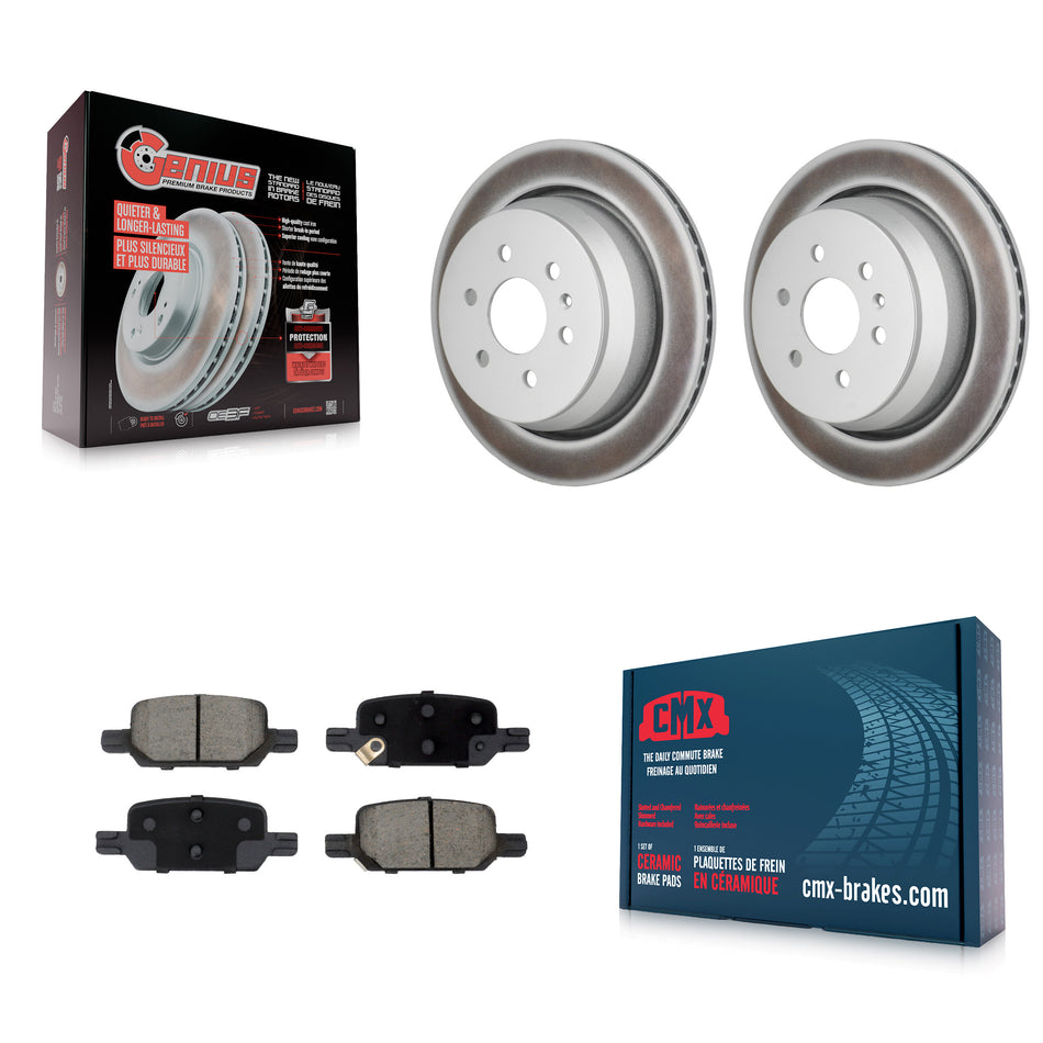 Rear Coated Disc Brake Rotors Ceramic Pad Kit For 2021-2022 Chevrolet Colorado GMC Canyon KGC-102850