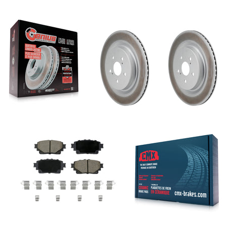 Rear Coated Brake Rotor & Ceramic Pad Kit For Toyota Highlander Lexus RX350h RX350 RX500h KGC-102855