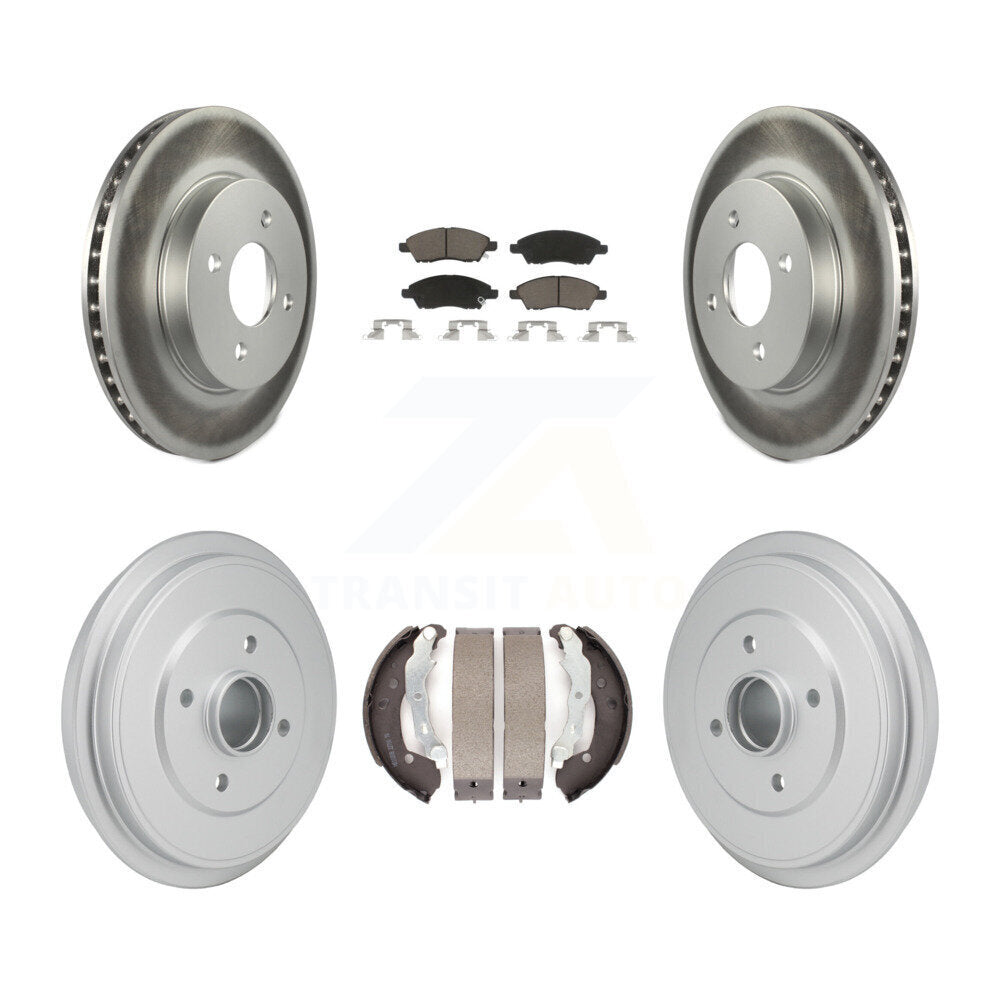 Front Rear Coated Disc Brake Rotors Ceramic Pads And Drum Kit For Nissan Micra Versa Note KGC-102862