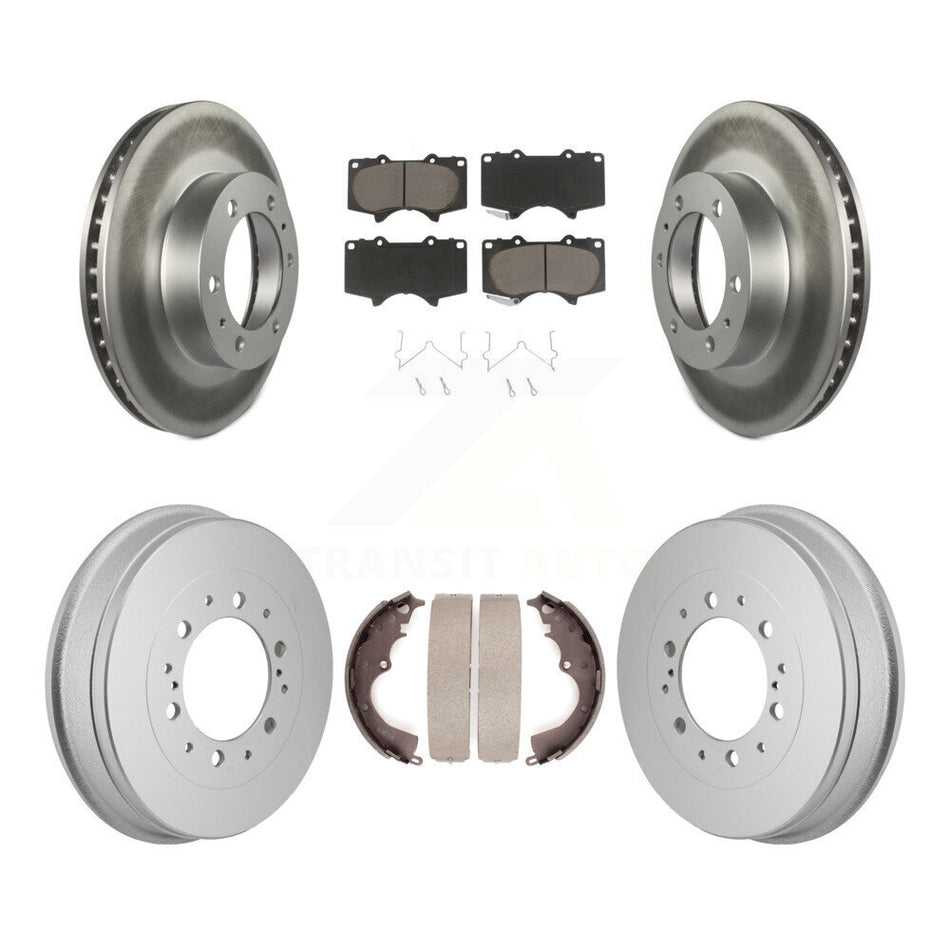 Front Rear Coated Disc Brake Rotors Ceramic Pads And Drum Kit For Toyota Tacoma KGC-102864