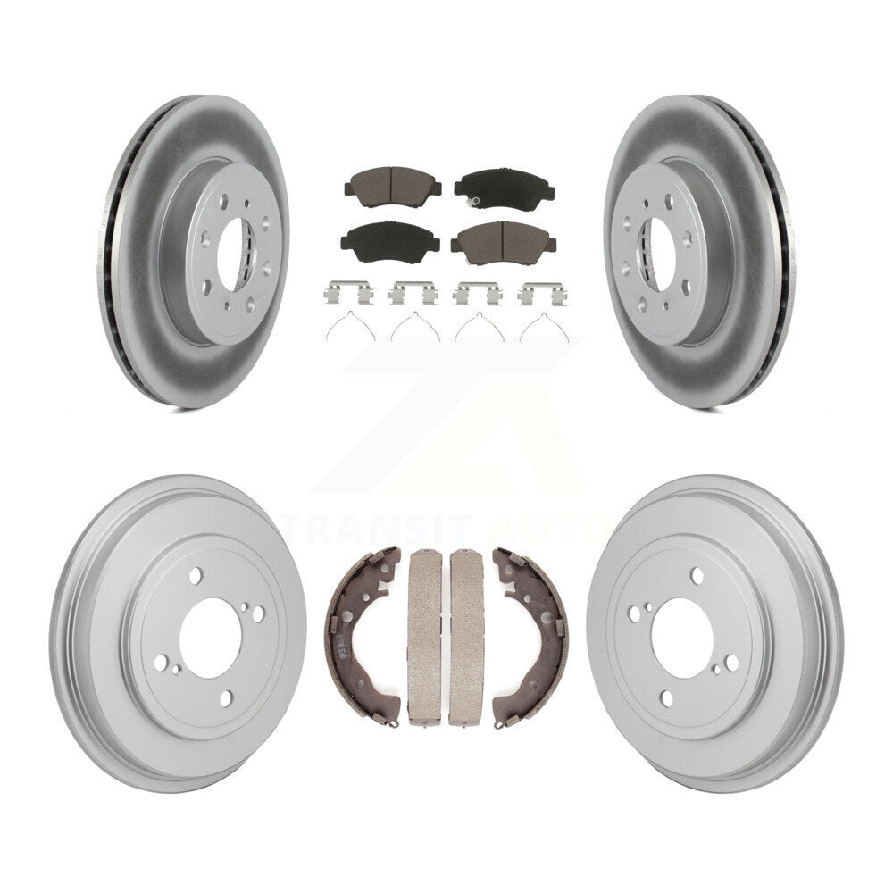 Front Rear Coated Disc Brake Rotors Ceramic Pads And Drum Kit For 2015-2020 Honda Fit KGC-102866