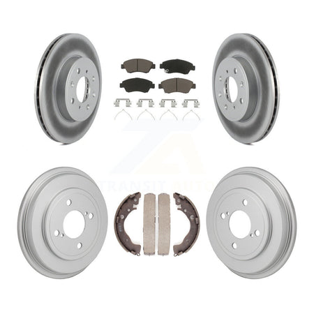 Front Rear Coated Disc Brake Rotors Ceramic Pads And Drum Kit For 2015-2020 Honda Fit KGC-102866