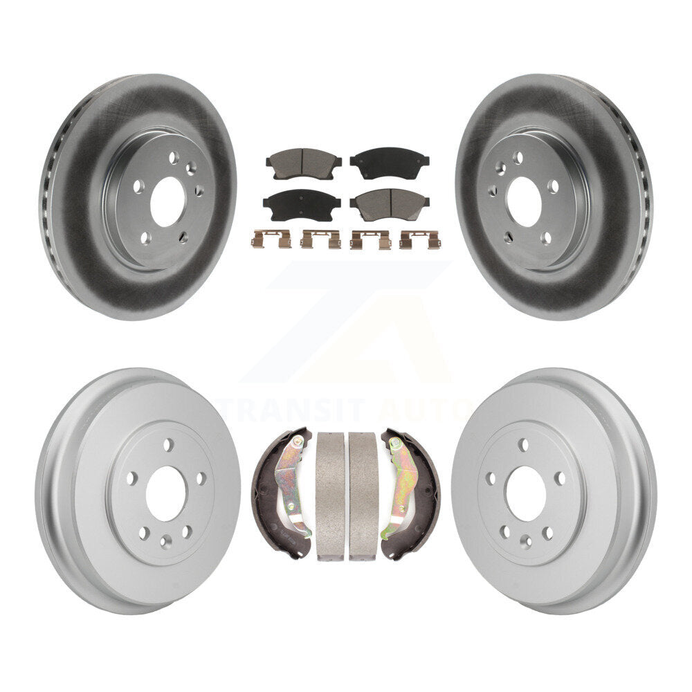 Front Rear Coated Disc Brake Rotors Ceramic Pad Drum Kit For 2013-2014 Chevrolet Sonic RS KGC-102867