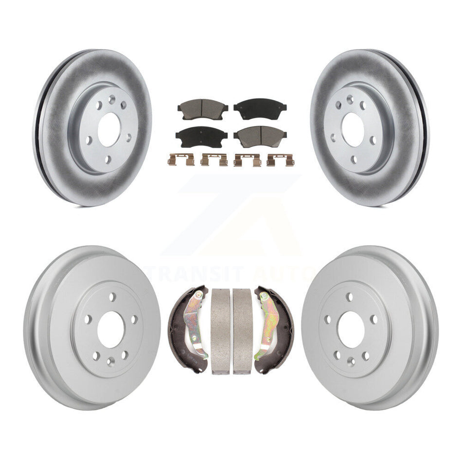 Front Rear Coated Disc Brake Rotors Ceramic Pads And Drum Kit For Chevrolet Sonic KGC-102868