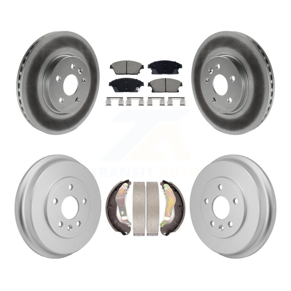 Front Rear Coated Disc Brake Rotors Ceramic Pad And Drum Kit For 2013-2017 Chevrolet Trax KGC-102869