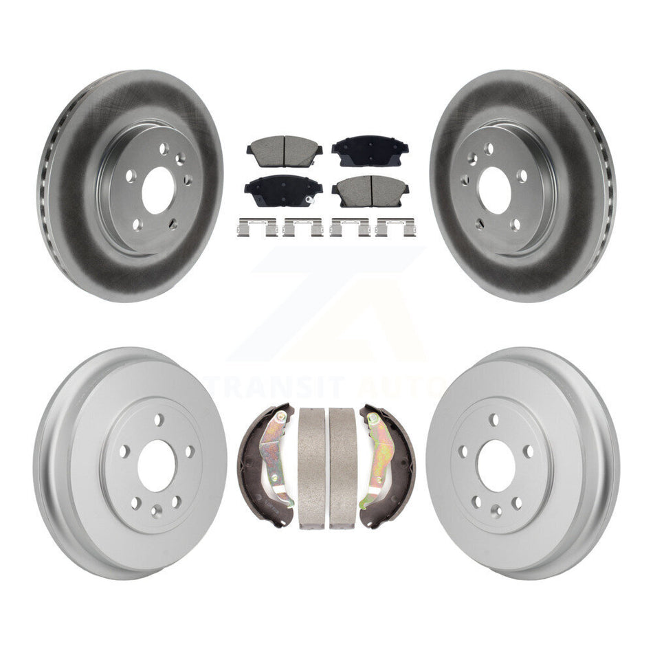 Front Rear Coated Disc Brake Rotors Ceramic Pad And Drum Kit For 2013-2017 Chevrolet Trax KGC-102869
