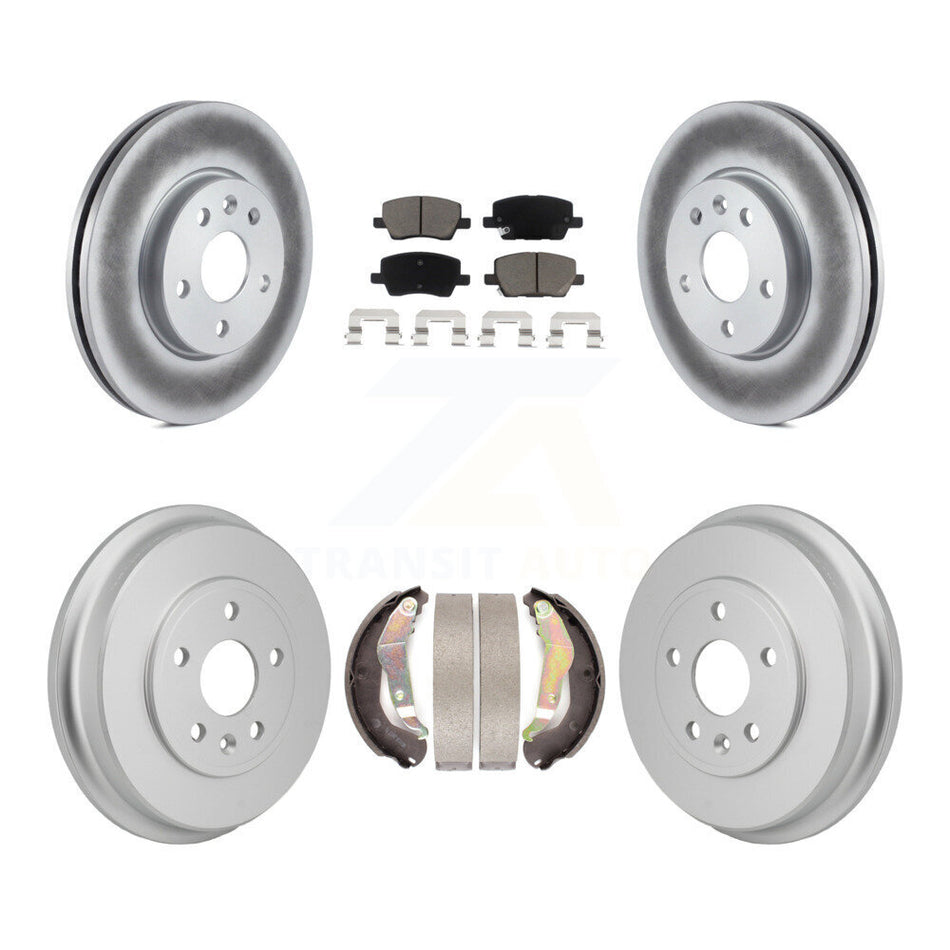 Front Rear Coated Disc Brake Rotor Ceramic Pad And Drum Kit For 2018-2020 Chevrolet Sonic KGC-102871