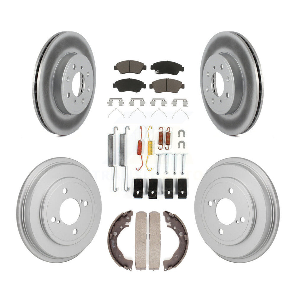 Front Rear Coated Disc Brake Rotor Ceramic Pad And Drum Kit (7Pc) For 2015-2020 Honda Fit KGC-102876