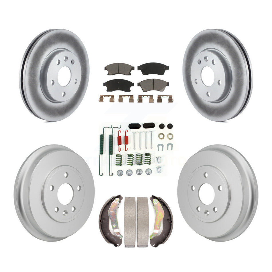 Front Rear Coated Disc Brake Rotors Ceramic Pads And Drum Kit (7Pc) For Chevrolet Sonic KGC-102877