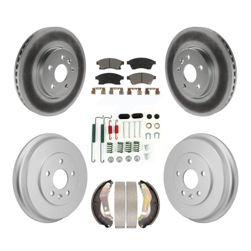 Front Rear Coated Brake Rotor Ceramic Pad Drum Kit (7Pc) For 2013-2014 Chevrolet Sonic RS KGC-102878
