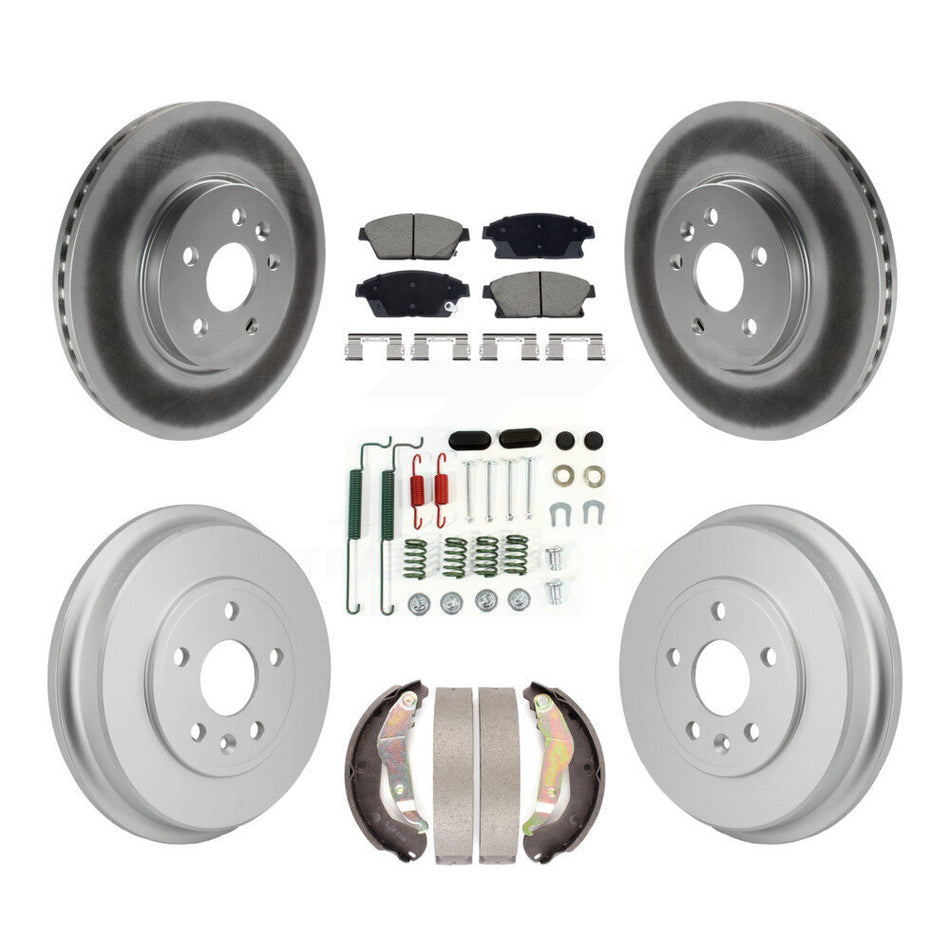 Front Rear Coated Disc Brake Rotors Ceramic Pads And Drum Kit (7Pc) For Chevrolet Trax KGC-102879