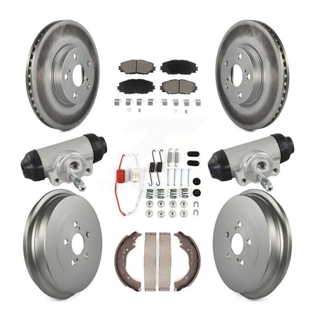 Front Rear Coated Disc Brake Rotors Ceramic Pads And Drum Kit (9Pc) For Toyota Corolla KGC-102881