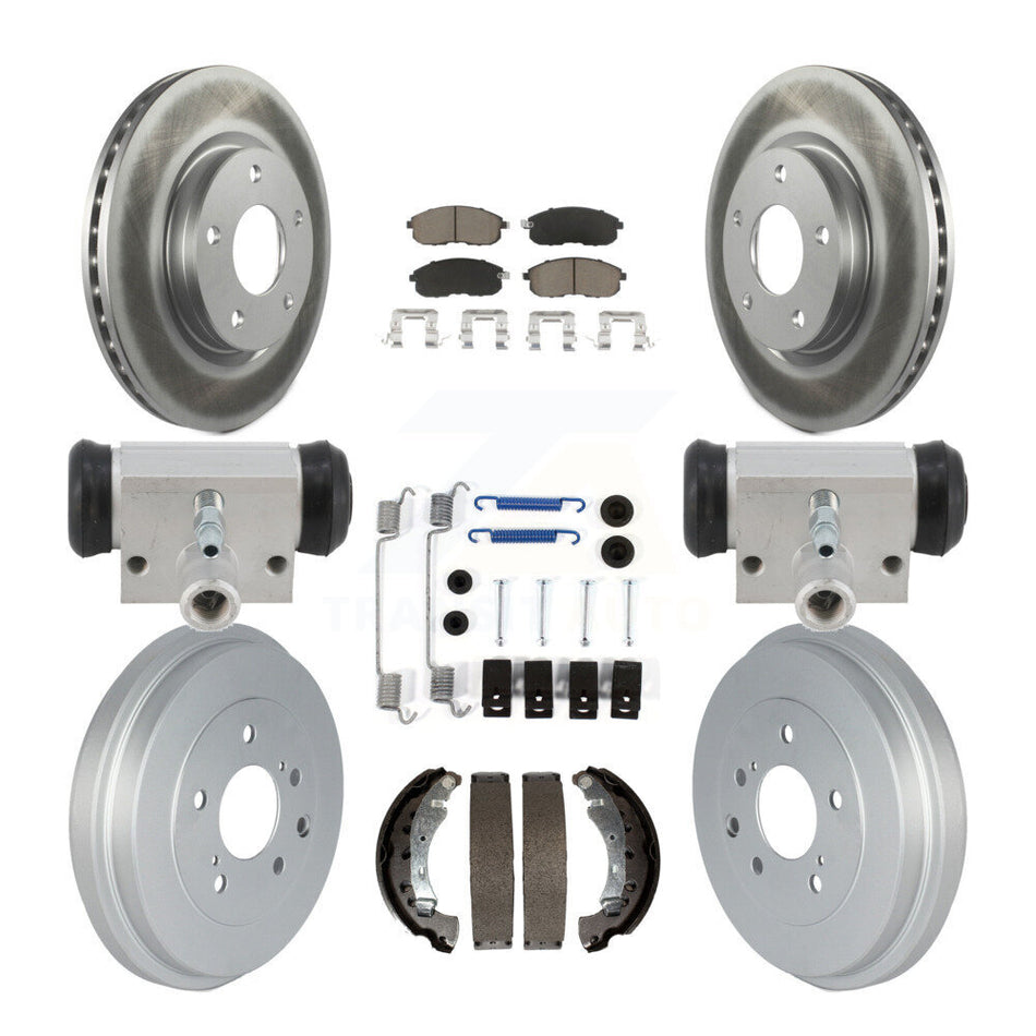Front Rear Coated Disc Brake Rotors Ceramic Pads And Drum Kit (9Pc) For Nissan Sentra KGC-102887