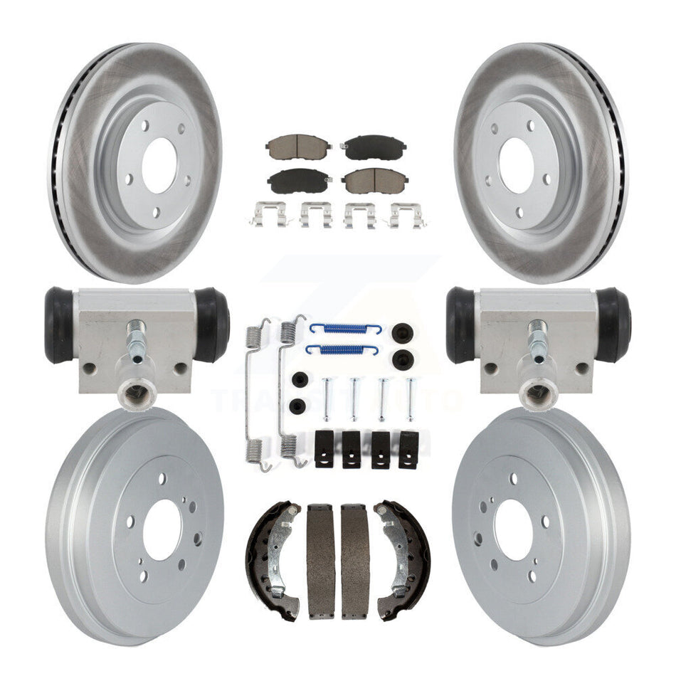Front Rear Coated Brake Rotor Ceramic Pad & Drum Kit (9Pc) For Nissan Sentra Turbocharged KGC-102888