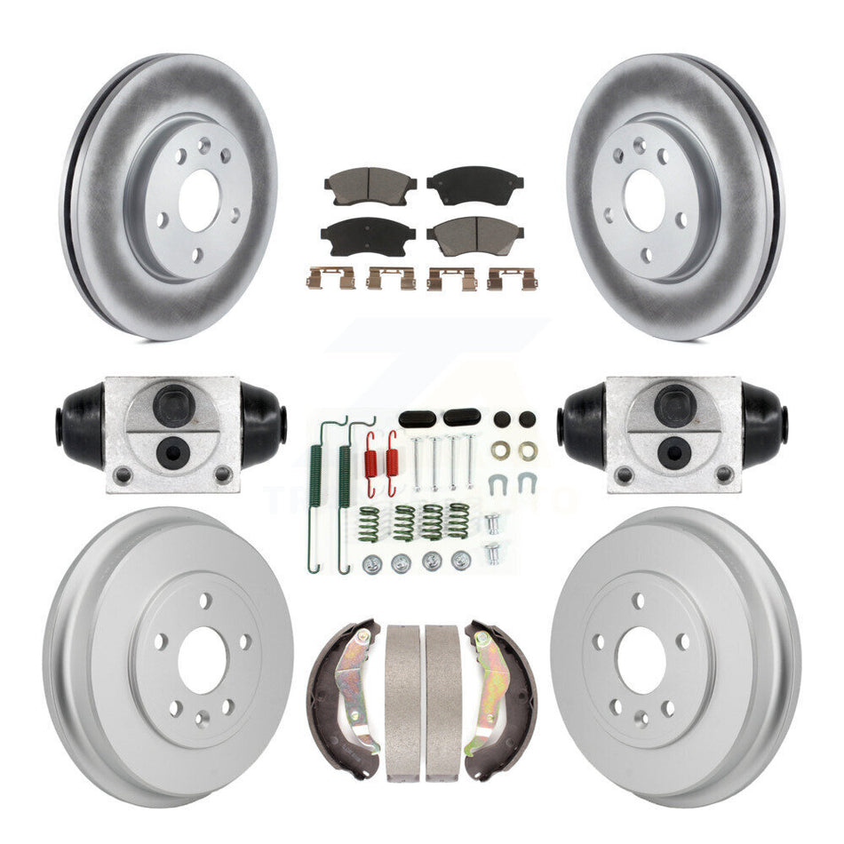 Front Rear Coated Disc Brake Rotors Ceramic Pads And Drum Kit (9Pc) For Chevrolet Sonic KGC-102891