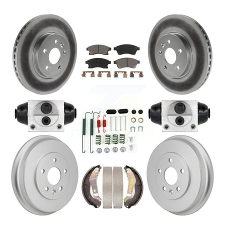 Front Rear Coated Brake Rotor Ceramic Pad Drum Kit (9Pc) For 2013-2014 Chevrolet Sonic RS KGC-102892