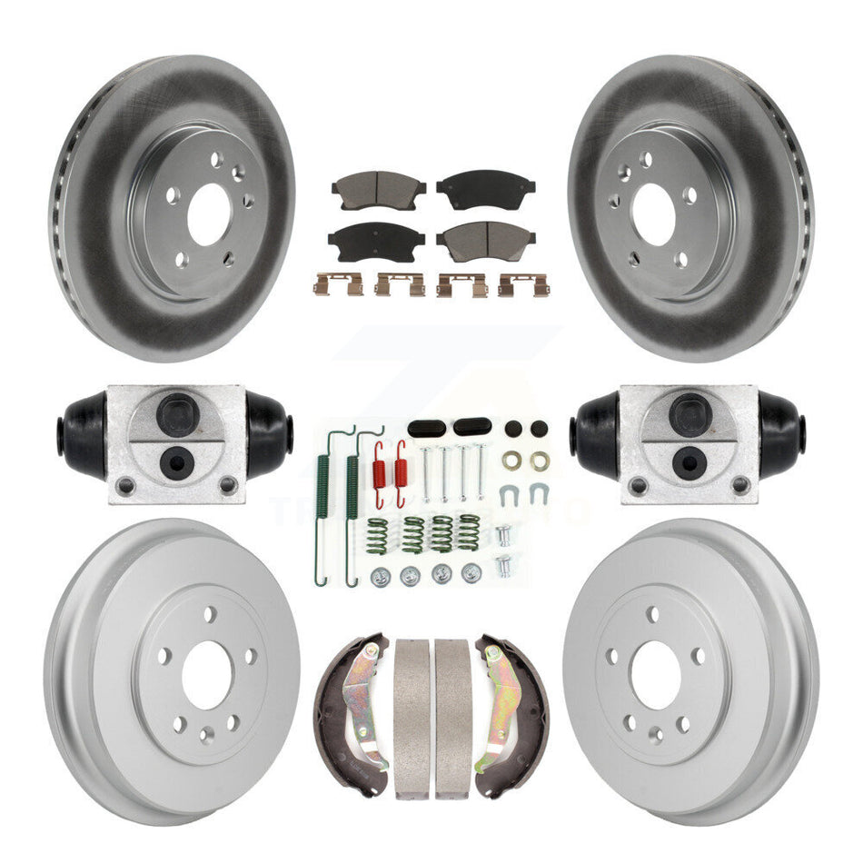 Front Rear Coated Brake Rotor Ceramic Pad Drum Kit (9Pc) For 2013-2014 Chevrolet Sonic RS KGC-102892