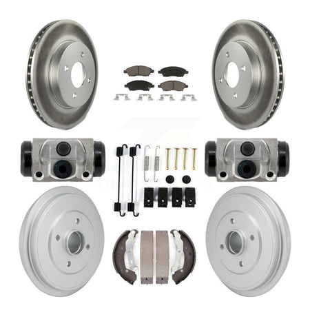 Front Rear Coated Disc Brake Rotor Ceramic Pad Drum Kit (9Pc) For Nissan Micra Versa Note KGC-102893