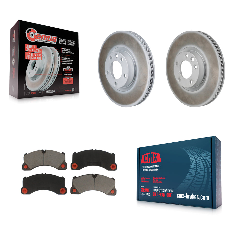 Front Coated Disc Brake Rotors And Ceramic Pad Kit For Volkswagen Touareg Porsche Cayenne KGC-102898