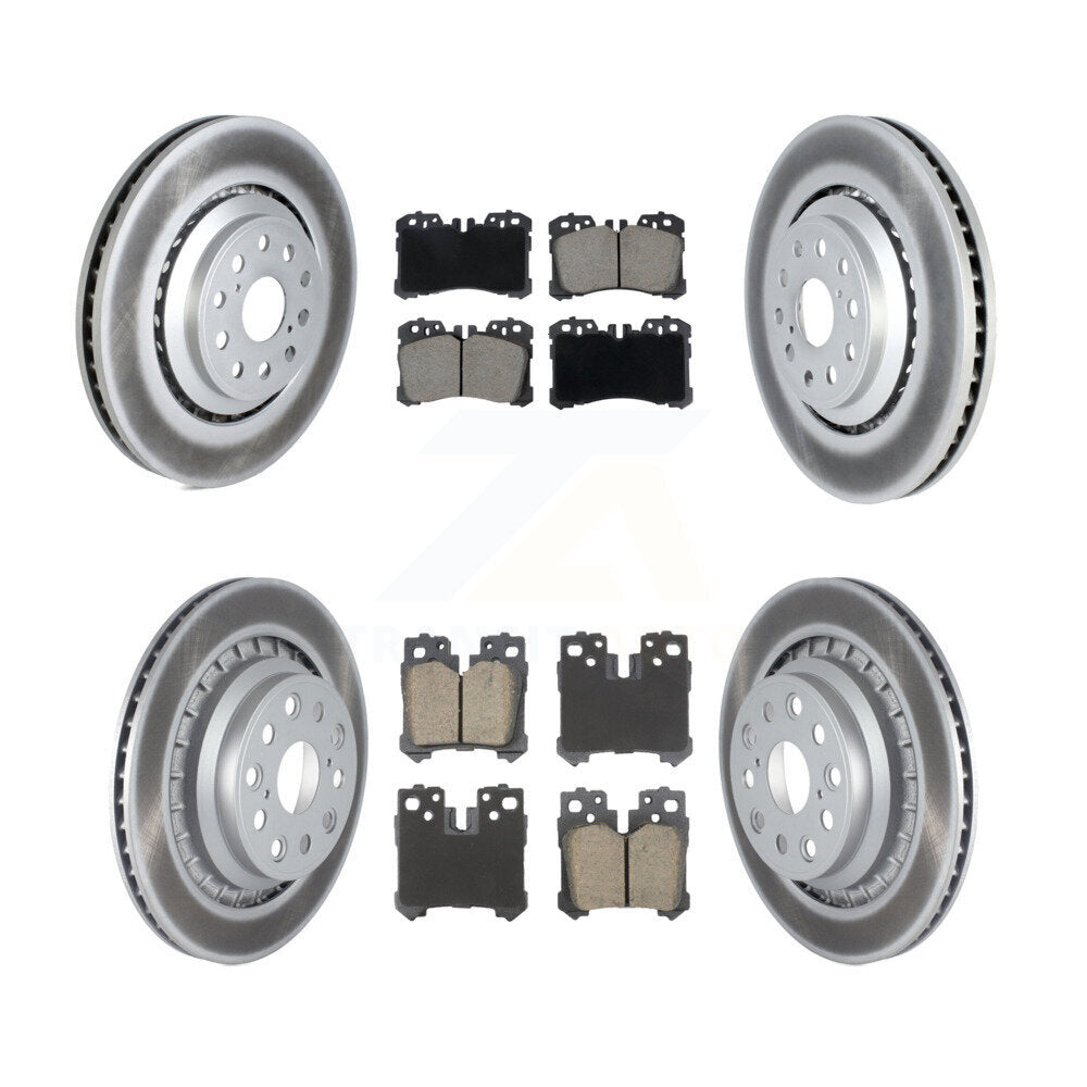 Front Rear Coated Disc Brake Rotors And Ceramic Pads Kit (6Pc) For Lexus LS460 LS600h KGC-102902