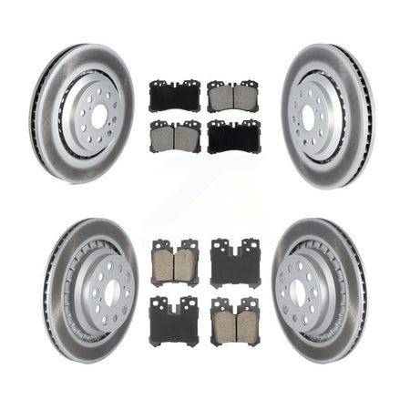 Front Rear Coated Disc Brake Rotors And Ceramic Pads Kit (6Pc) For Lexus LS460 LS600h KGC-102902