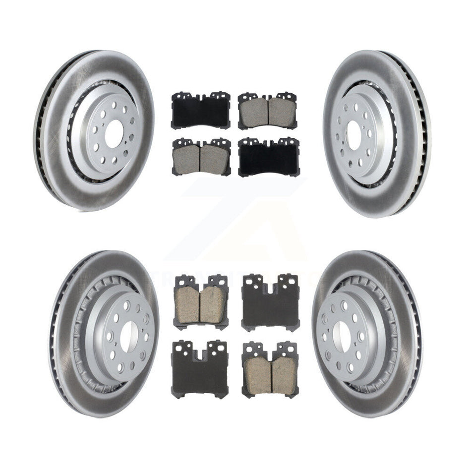 Front Rear Coated Disc Brake Rotors And Ceramic Pads Kit (6Pc) For Lexus LS460 LS600h KGC-102902