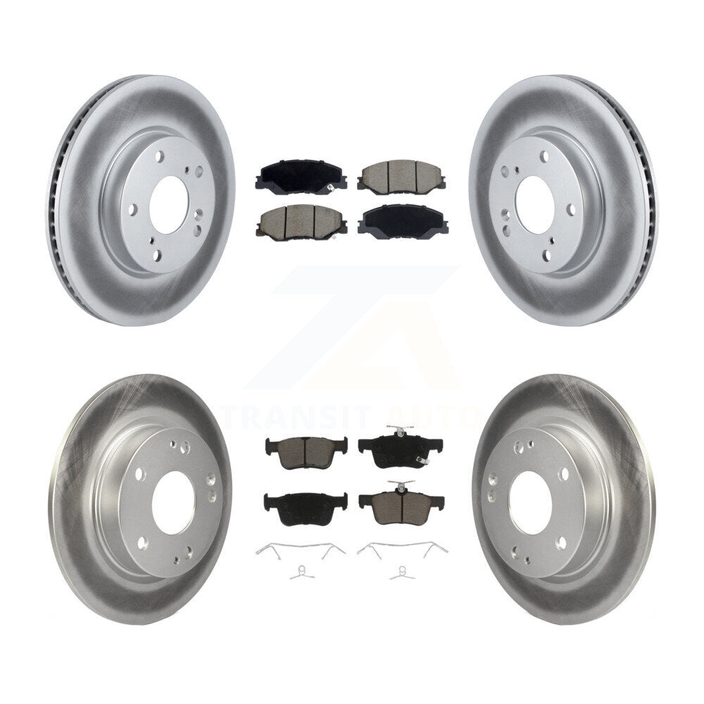 Front Rear Coated Disc Brake Rotors And Ceramic Pads Kit For Honda Civic KGC-102905