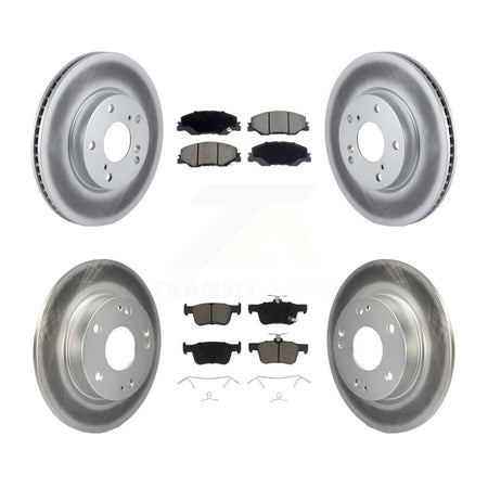 Front Rear Coated Disc Brake Rotors And Ceramic Pads Kit For Honda Civic KGC-102905