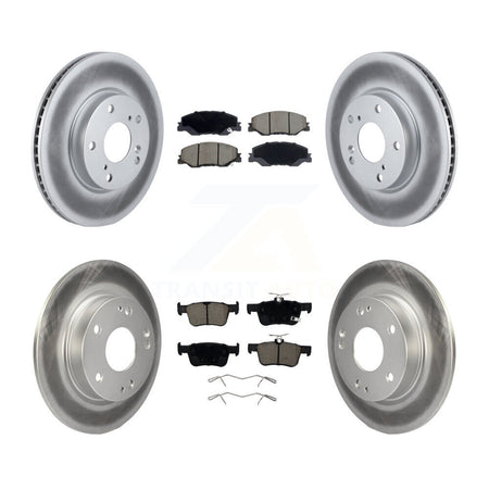 Front Rear Coated Disc Brake Rotors And Ceramic Pads Kit For 2019-2022 Honda Insight KGC-102906