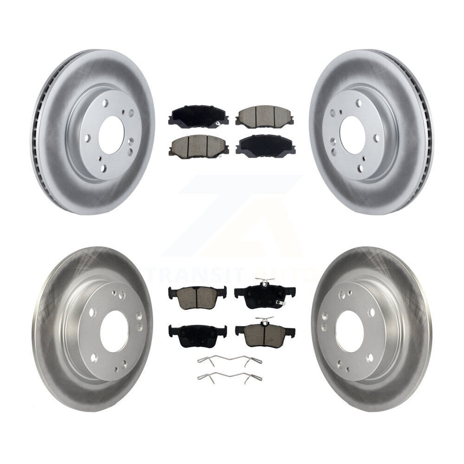 Front Rear Coated Disc Brake Rotors And Ceramic Pads Kit For 2019-2022 Honda Insight KGC-102906