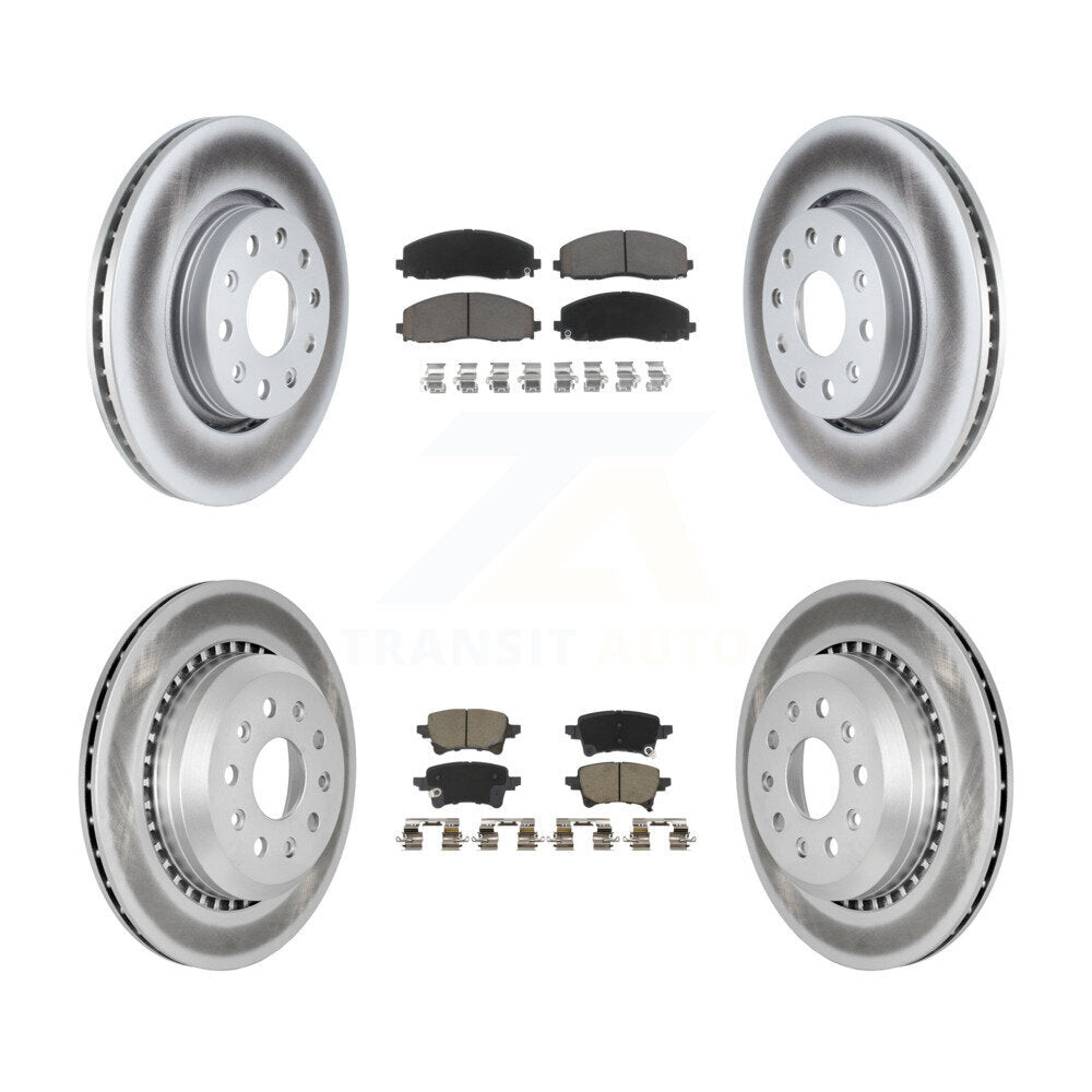 Front Rear Coated Disc Brake Rotors And Ceramic Pads Kit For 2020-2023 Jeep Gladiator KGC-102908