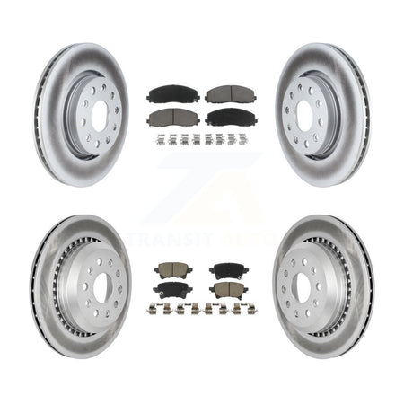 Front Rear Coated Disc Brake Rotors And Ceramic Pads Kit For 2020-2023 Jeep Gladiator KGC-102908
