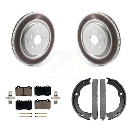 Rear Disc Coated Rotors Ceramic Pads Parking Shoes Kit For Chevrolet Camaro Cadillac CTS KGC-102921