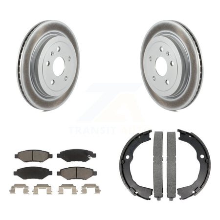 Rear Disc Coated Rotors Ceramic Pads Parking Shoes Kit For Chevrolet Camaro Cadillac CTS KGC-102922
