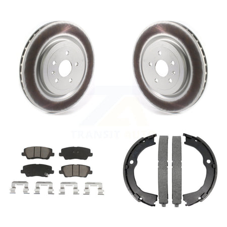 Rear Disc Coated Rotors Ceramic Pads & Parking Shoes Kit For Cadillac CTS Coupe with 6.2L KGC-102926