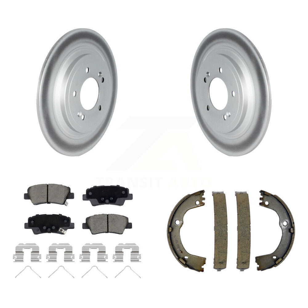 Rear Disc Coated Rotors Ceramic Pads & Parking Shoes Kit For Kia Sportage Hyundai Tucson KGC-102930