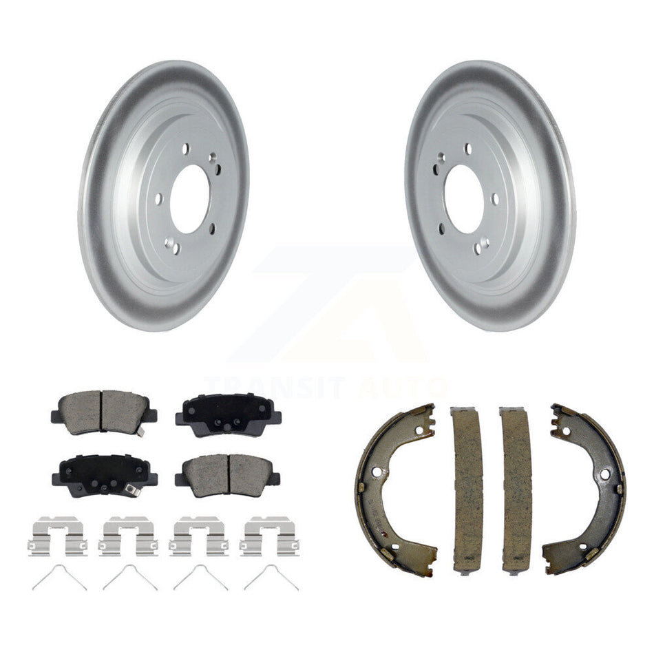 Rear Disc Coated Rotors Ceramic Pads & Parking Shoes Kit For Kia Sportage Hyundai Tucson KGC-102930