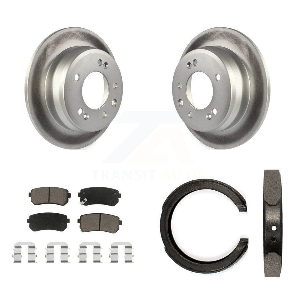 Rear Disc Coated Rotors Ceramic Pads And Parking Shoes Kit For 2011-2016 Kia Sportage FWD KGC-102933