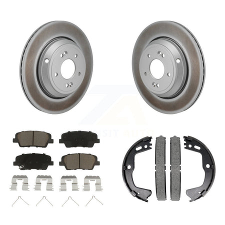 Rear Disc Coated Rotors Ceramic Pads And Parking Shoes Kit For 2018-2020 Genesis G80 3.3L KGC-102935