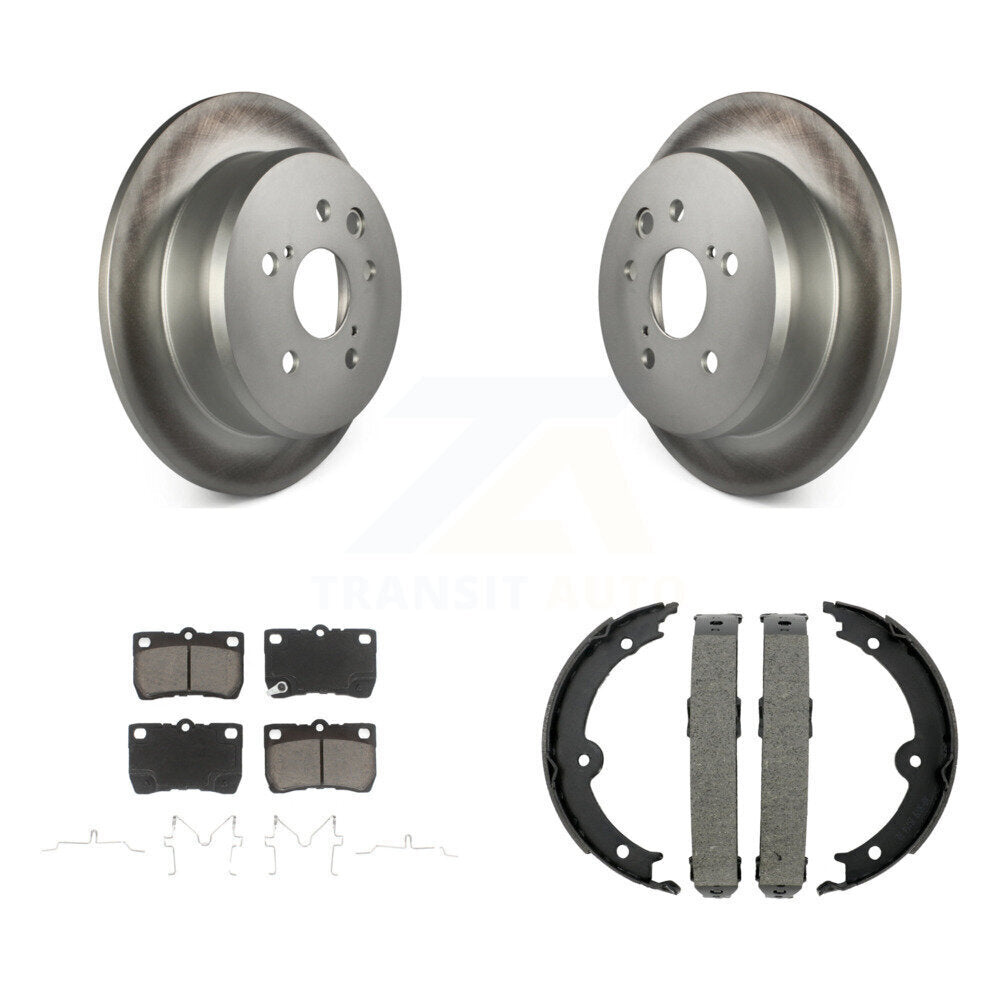 Rear Disc Coated Rotors Ceramic Pads And Parking Brake Shoes Kit For Lexus IS250 KGC-102940