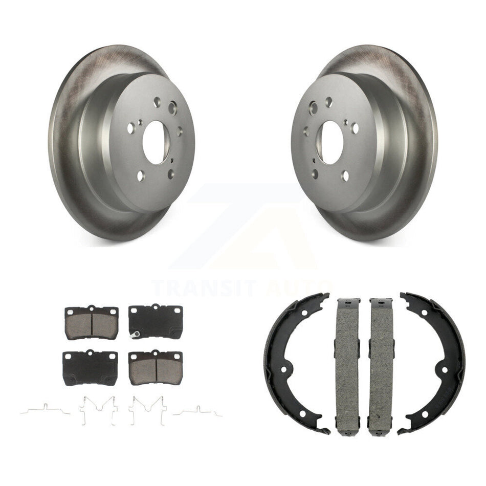 Rear Disc Coated Rotors Ceramic Pads And Parking Brake Shoes Kit For Lexus IS250 KGC-102940