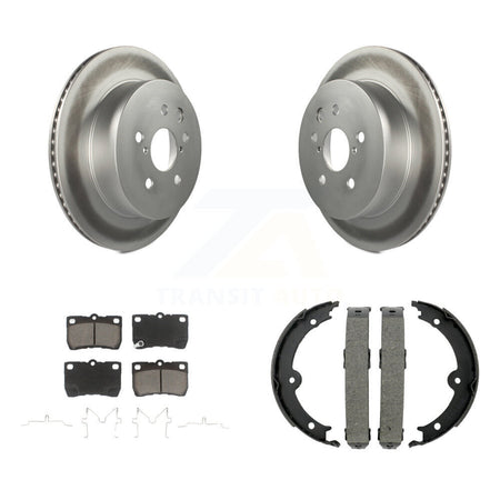Rear Disc Coated Rotors Ceramic Pads Parking Shoes Kit For Lexus IS250 IS350 GS350 GS300 KGC-102941