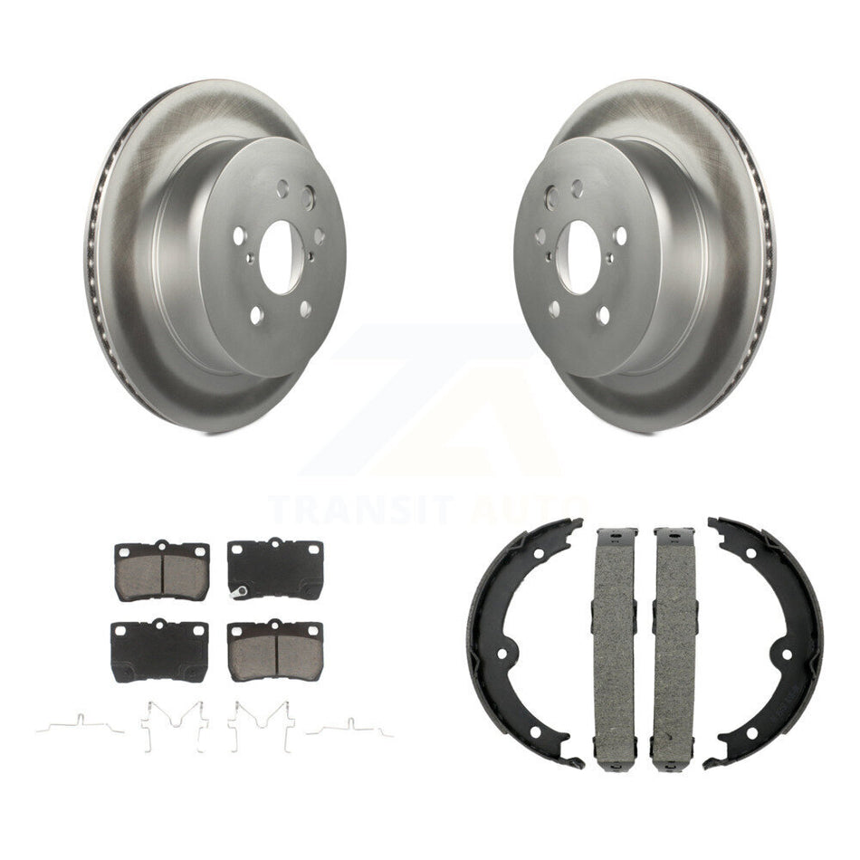 Rear Disc Coated Rotors Ceramic Pads Parking Shoes Kit For Lexus IS250 IS350 GS350 GS300 KGC-102941