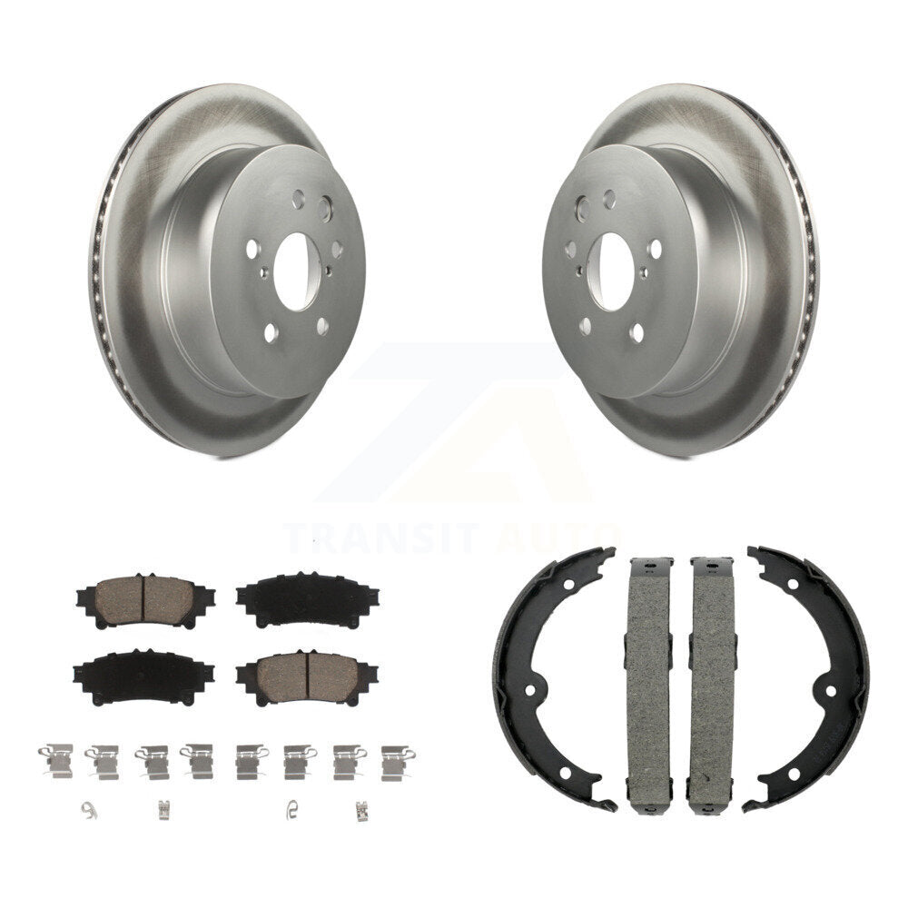 Rear Disc Coated Rotors Ceramic Pads And Parking Brake Shoes Kit For Lexus IS350 IS250 KGC-102943