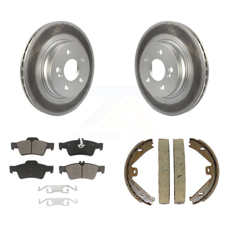 Rear Disc Coated Rotors Ceramic Pads And Parking Brake Shoes Kit For Mercedes-Benz E550 KGC-102951