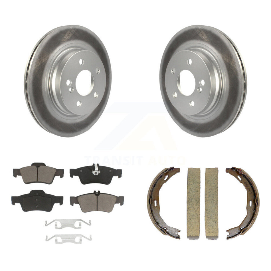 Rear Disc Coated Rotors Ceramic Pads And Parking Brake Shoes Kit For Mercedes-Benz E550 KGC-102955