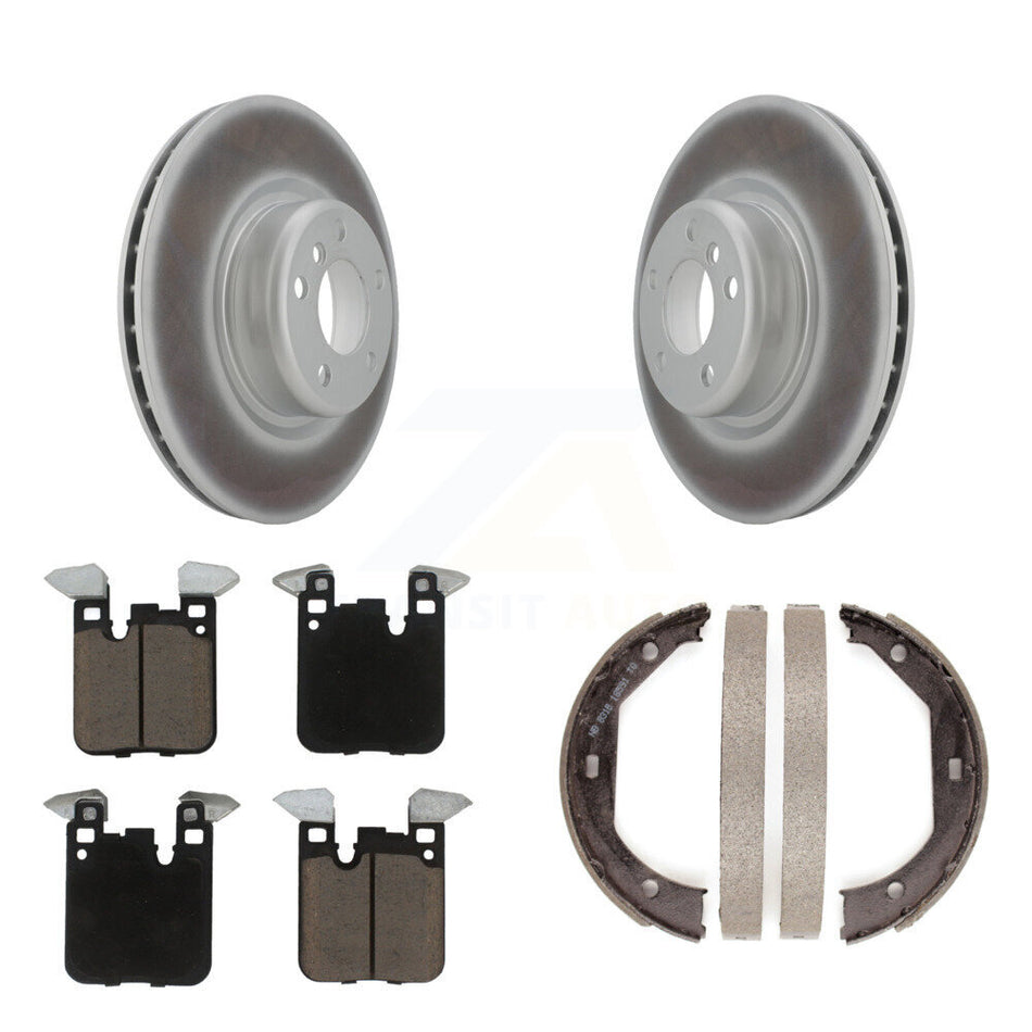 Rear Disc Coated Rotors Ceramic Pads And Parking Shoes Kit For BMW 328i 320i xDrive 428i KGC-102963