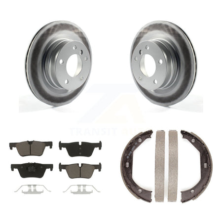 Rear Disc Coated Rotors Ceramic Pads Parking Shoes Kit For BMW 328i Convertible with 2.0L KGC-102965