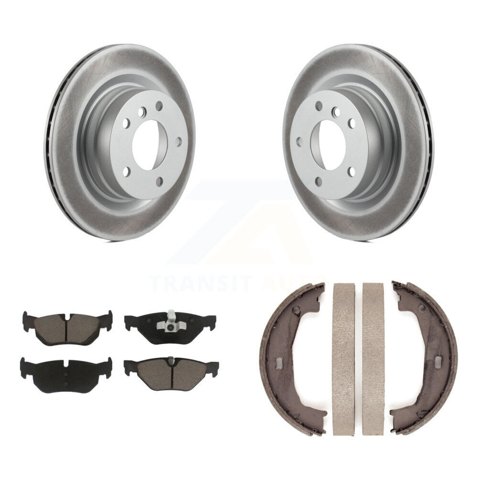 Rear Disc Coated Rotors Ceramic Pads And Parking Brake Shoes Kit For BMW 323i 328i 325i KGC-102971